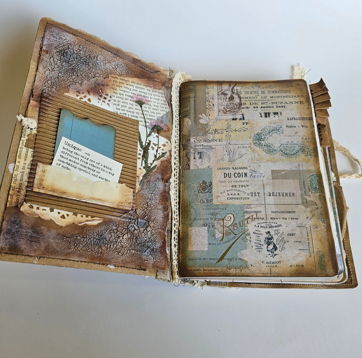 Grunge Beige Antiqued Journal